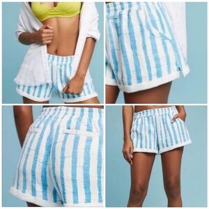 Lilka Anthropologie Terry Cotton Striped Shorts